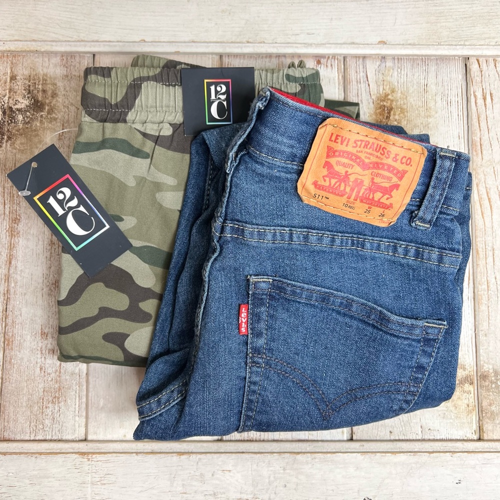 Levi's Boys 2-Pack 511 Slim Jeans and 12C Camo Joggers